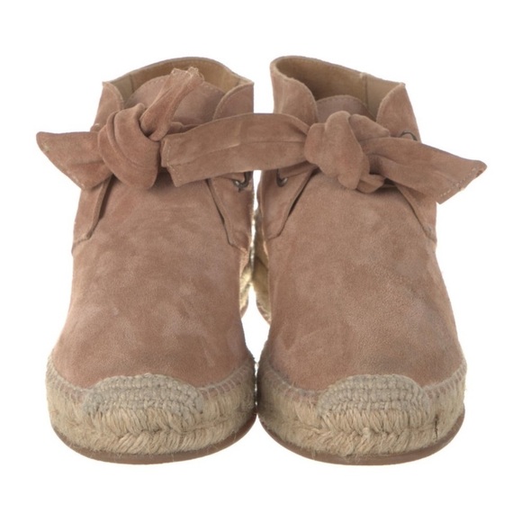 Rag & Bone Gena Ginger Brown Suede Leather Espadrille Tie Ankle Boots Size 7 - Picture 5 of 14